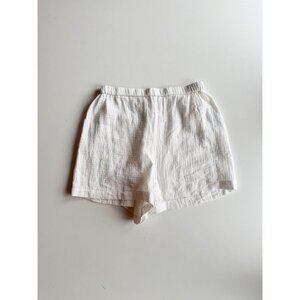REFORMATION White 100% Cotton Gauze Relaxed Pull On Shorts, Size 2